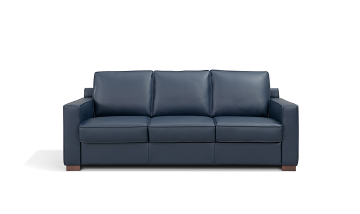 Leather Italia Logan Queen Sleeper Sofa In Blue Oxford