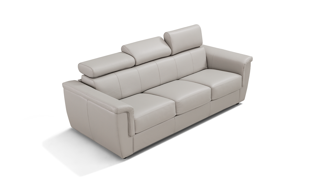 Leather Italia Hillsboro Queen Sleeper Sofa In Gray Mist