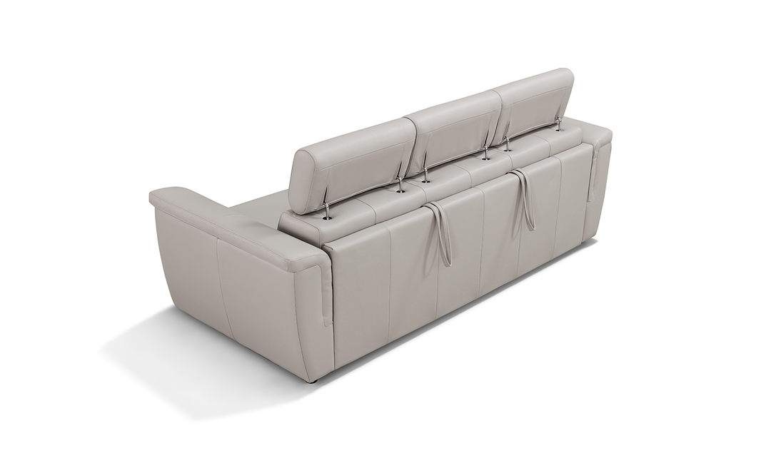 Leather Italia Hillsboro Queen Sleeper Sofa In Gray Mist