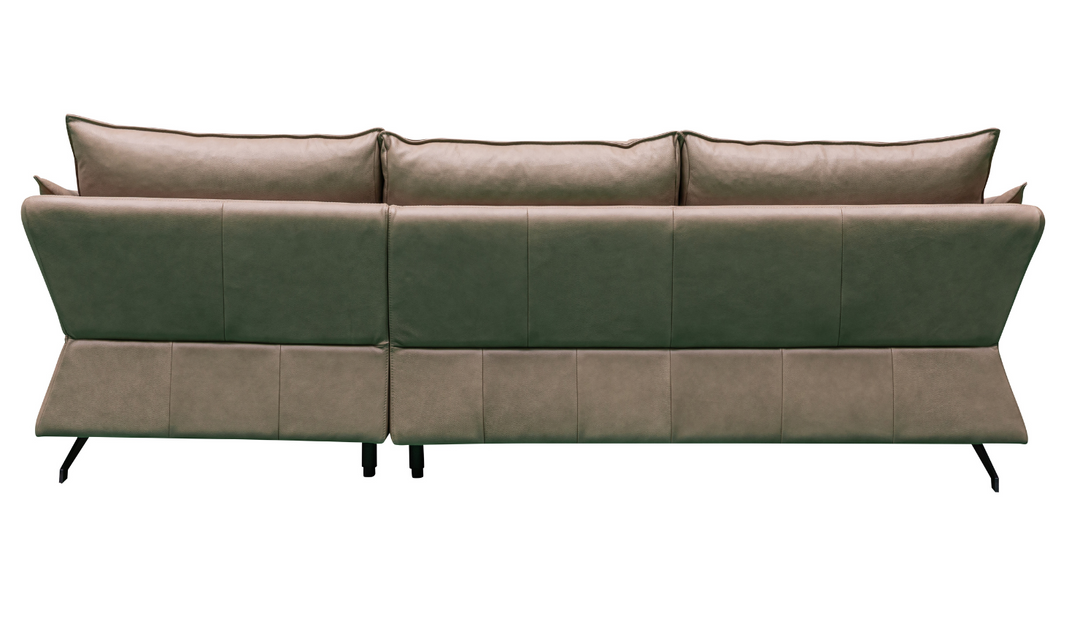 Klaussner Giada 3-Seater Leather Sofa with Attached Back Cushion in Brown