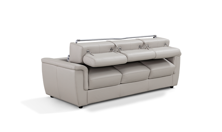 Leather Italia Hillsboro Queen Sleeper Sofa In Gray Mist