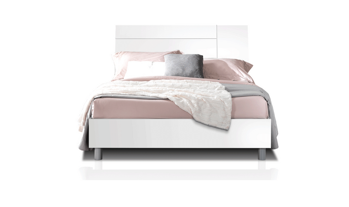 ESF Italia Panarea White Bed In King and Queen Size with Mat Finish