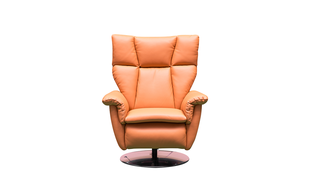 Alessandro Double Power Leather Swivel Chair in Brown- jennifer furniture