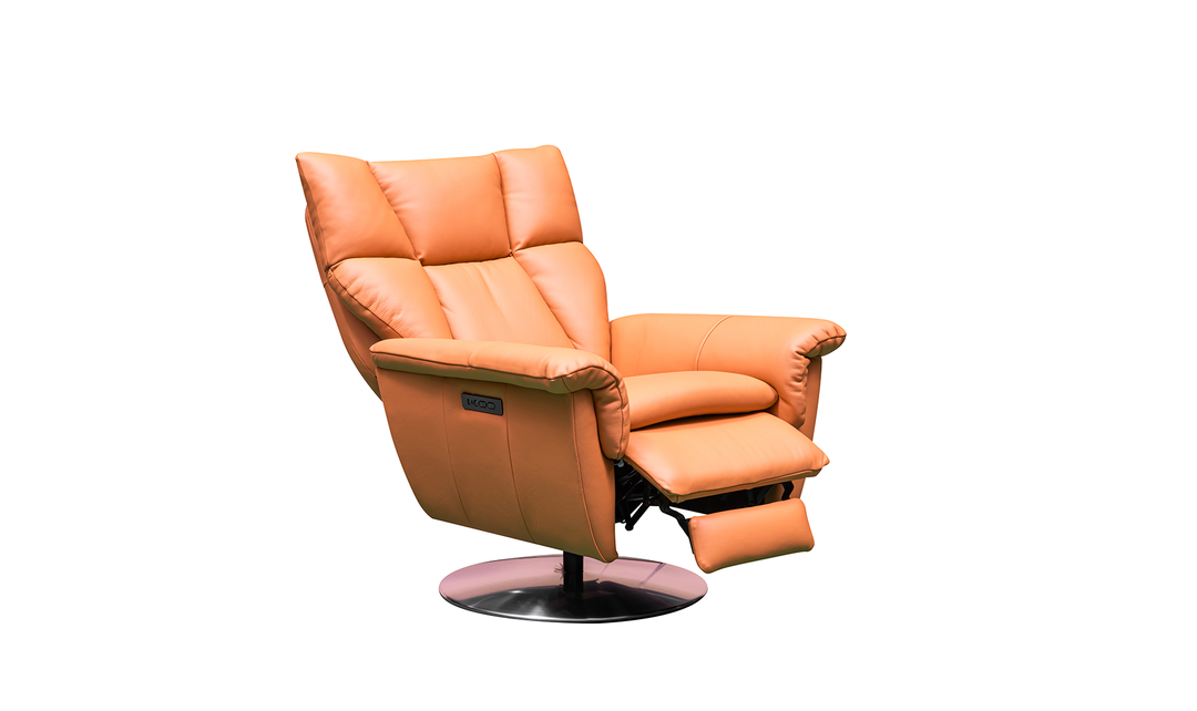 Klaussner Alessandro Double Power Leather Swivel Chair