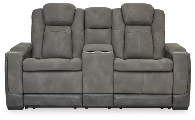 Modern Heritage Next-Gen Durapella Power Reclining Loveseat in Slate Gray