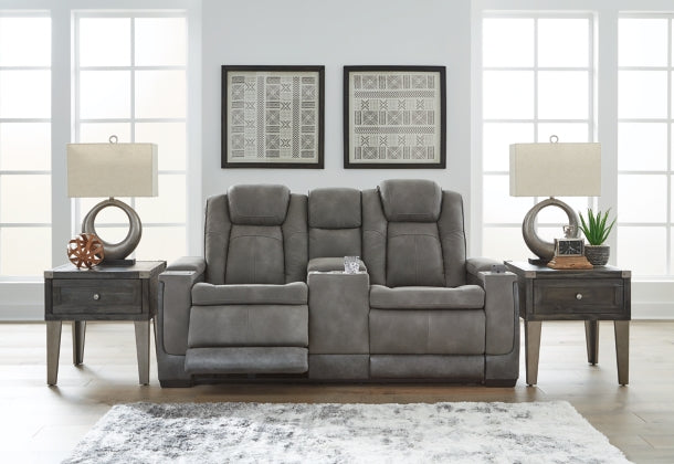 Modern Heritage Next-Gen Durapella Power Reclining Loveseat in Slate Gray