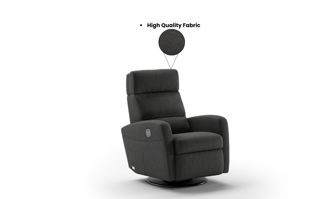 Luonto Sloped Fabric Recliner Chair with Swivel Base