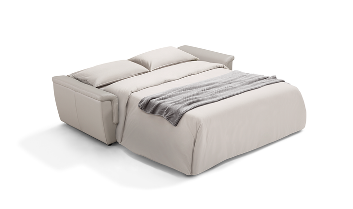 Leather Italia Hillsboro Queen Sleeper Sofa In Gray Mist