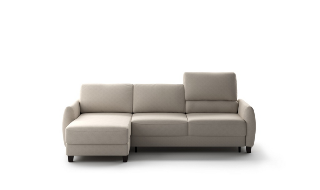 Luonto Delta L-shaped Fabric Sectional Sleeper with storage-Jennifer Furniture