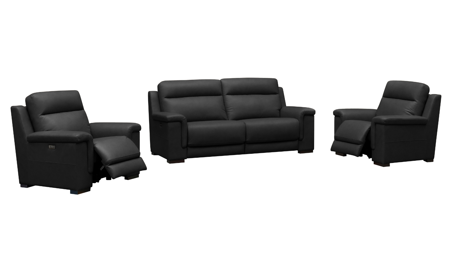 Klaussner Dakota Power Recliner Sofa With USB Port in Black