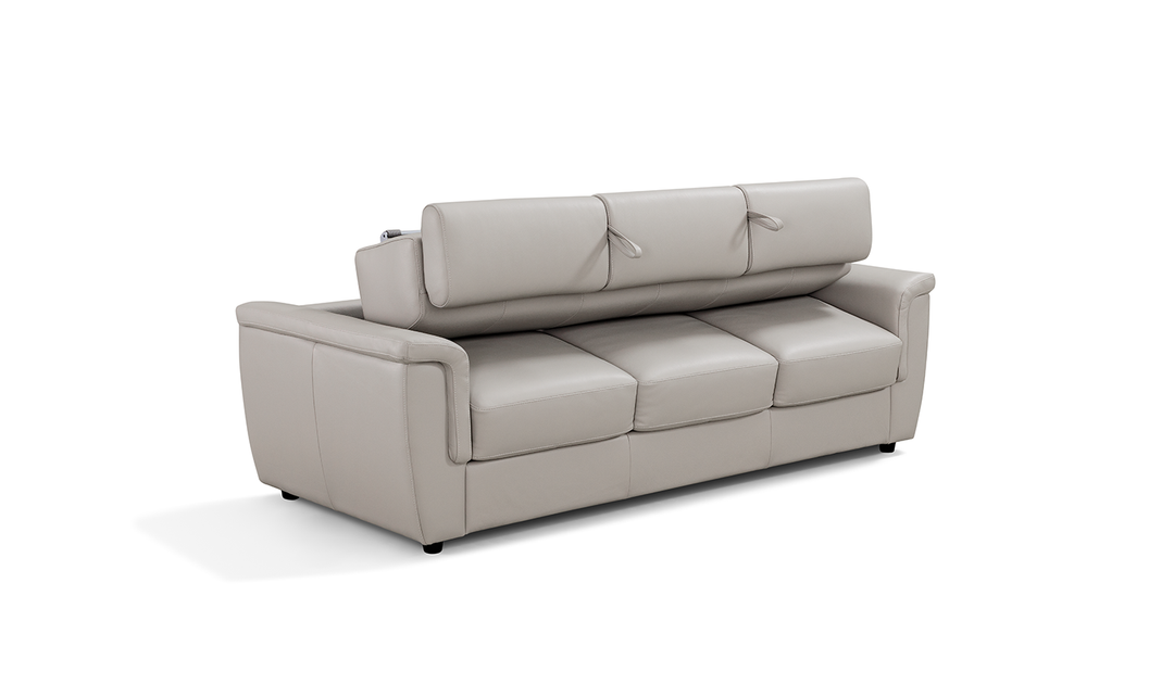 Leather Italia Hillsboro Queen Sleeper Sofa In Gray Mist