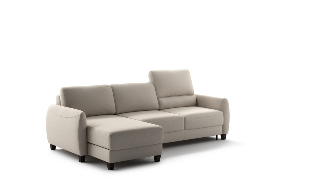 Luonto Delta L-shaped Fabric Sectional Sleeper with storage-Jennifer Furniture