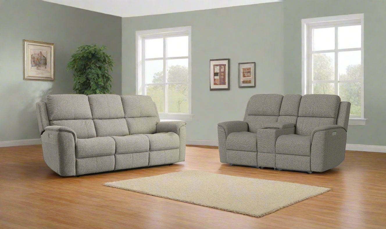 Flexsteel Henry Leather Power Recliner Living Room Set