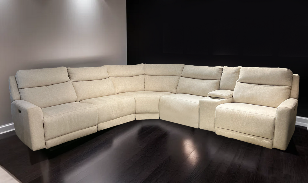 Southern Motion Joplin 6 Piece Power Reclining Sectional in Beige