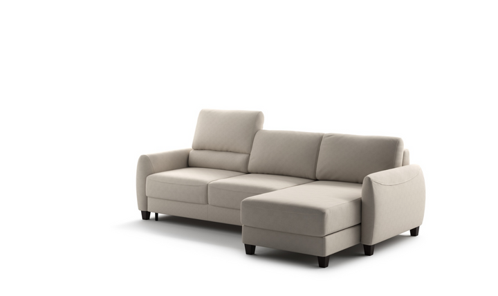 Luonto Delta L-shaped Fabric Sectional Sleeper with storage-Jennifer Furniture