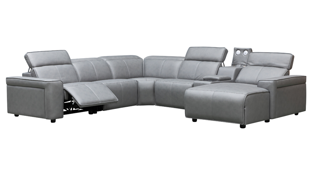 Klaussner Leonardo 6 Pieces Power Recliner Sectional with Storage