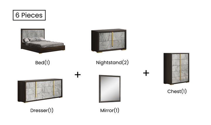 Travertine Premium Bedroom Set - Jennifer Furniture