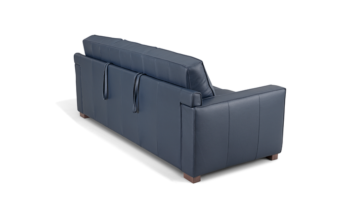 Leather Italia Logan Queen Sleeper Sofa In Blue Oxford