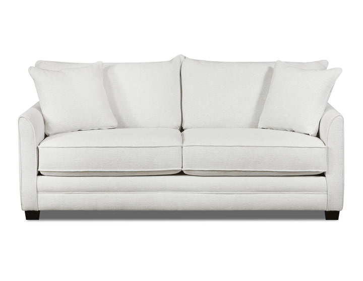 Collins Loveseat in White With Clean Lines