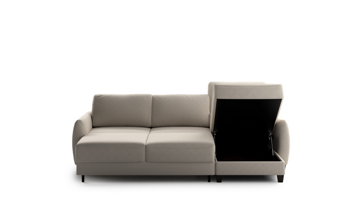 Luonto Delta L-shaped Fabric Sectional Sleeper with storage-Jennifer Furniture