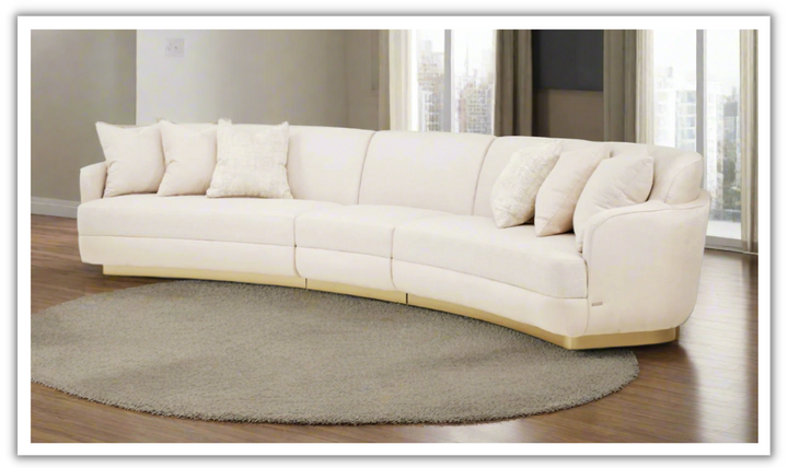 AICO Aurora Fabric Moonlight Sectional with Track Arms