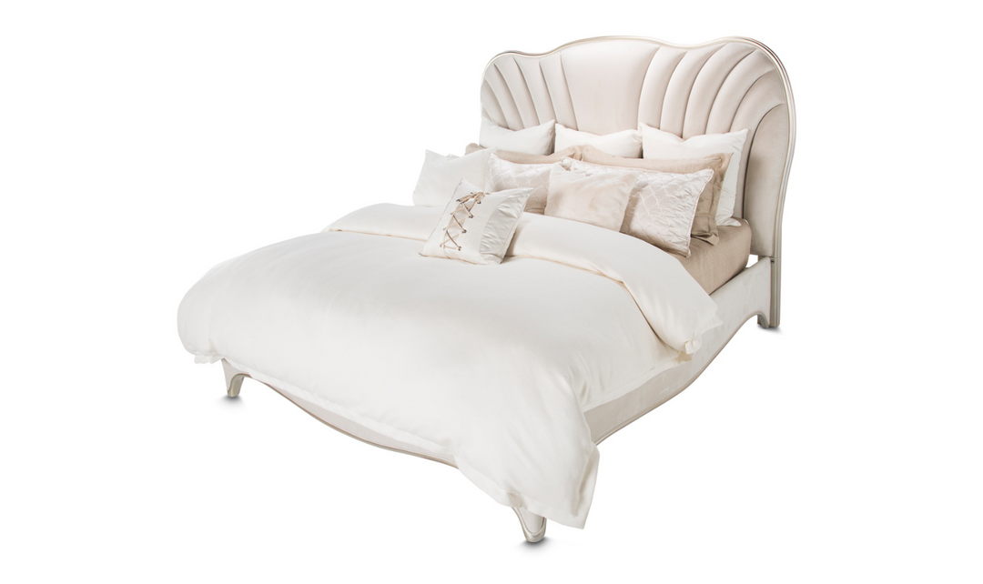 AICO London Place Bed in Creamy Pearl Finish