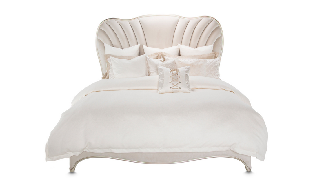 AICO London Place Bed in Creamy Pearl Finish