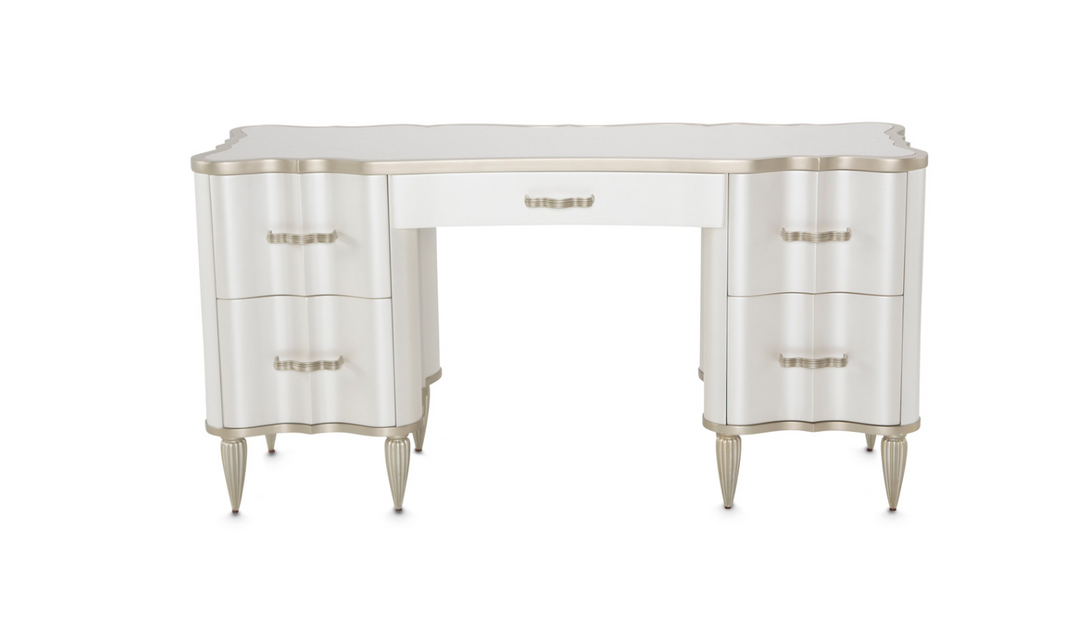 AICO London Place Vanity Desk in Creamy Pearl Finish