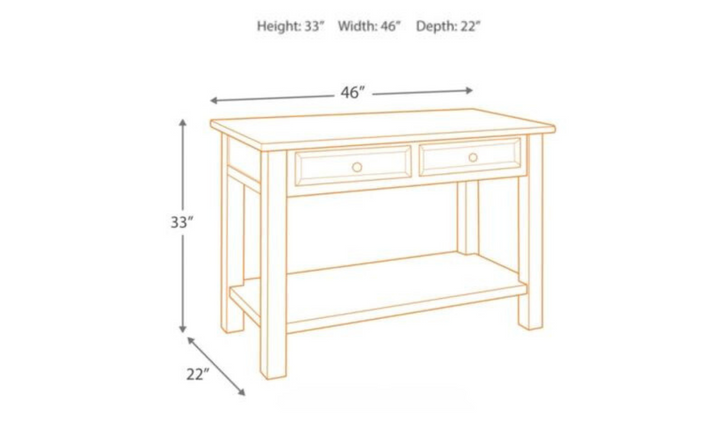 Ashley  Tyler Creek 2-Drawer Accent Table in Brown