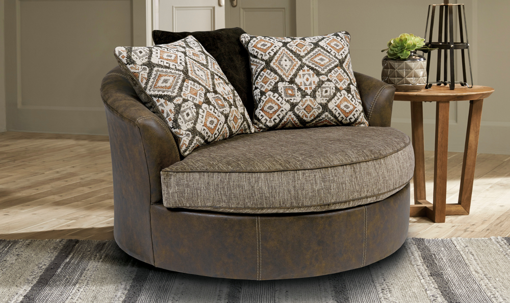 Abalone Oversized Swivel Accent Chair-Jennifer Furniture