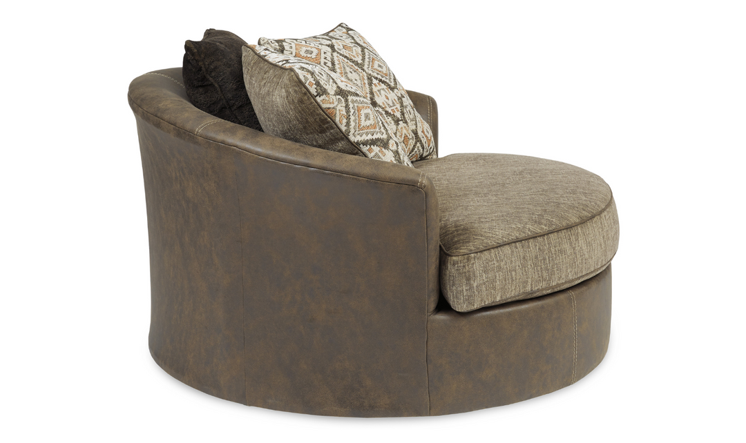 Abalone Oversized Swivel Accent Chair-Jennifer Furniture