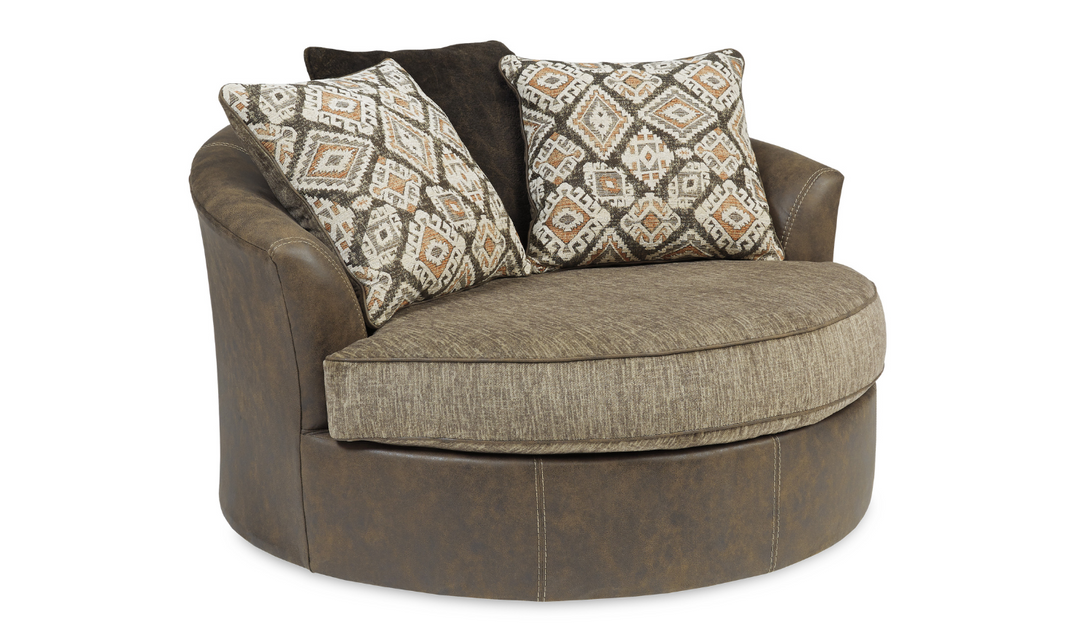 Abalone Oversized Swivel Accent Chair-Jennifer Furniture