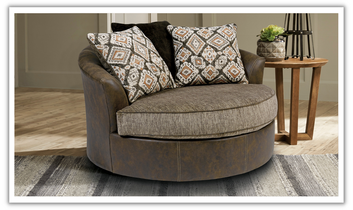 Abalone Oversized Swivel Accent Chair-Jennifer Furniture