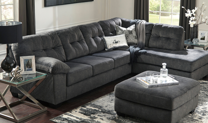 Accrington 2-Piece Sleeper Sectional With Chaise In Granite- jennifer furniture