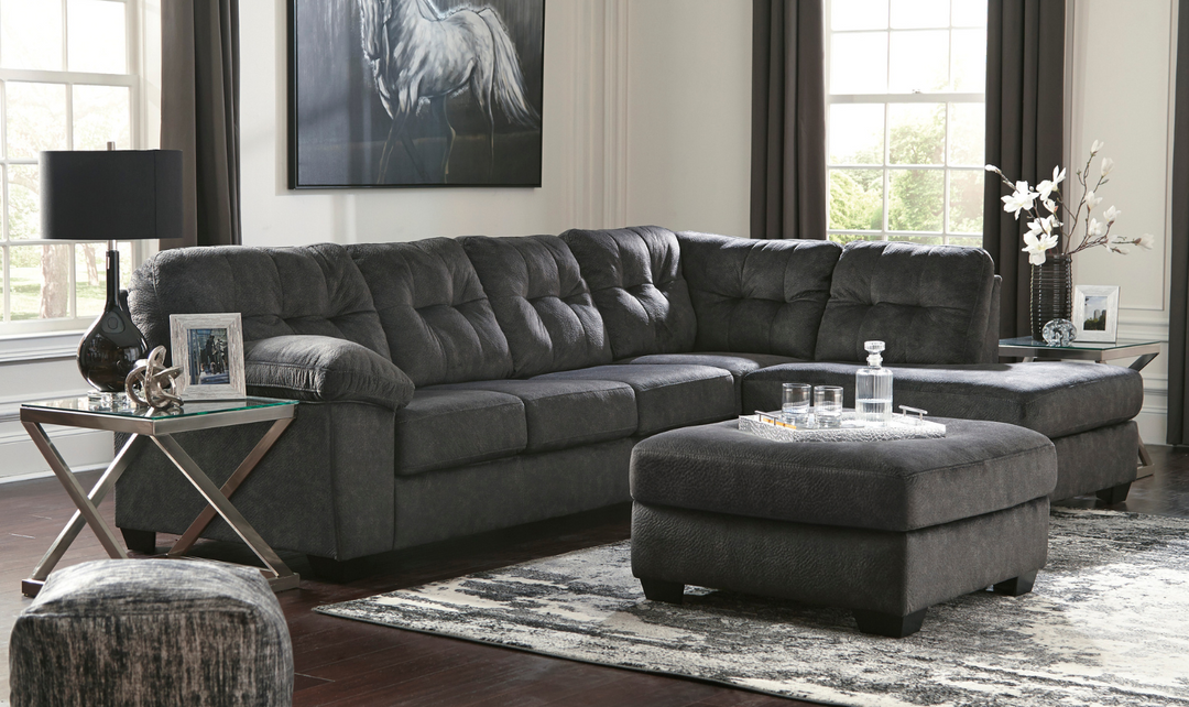 Accrington 2-Piece Sleeper Sectional With Chaise In Granite- jennifer furniture