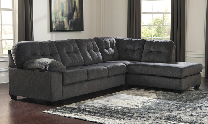 Accrington 2-Piece Sleeper Sectional With Chaise In Granite- jennifer furniture