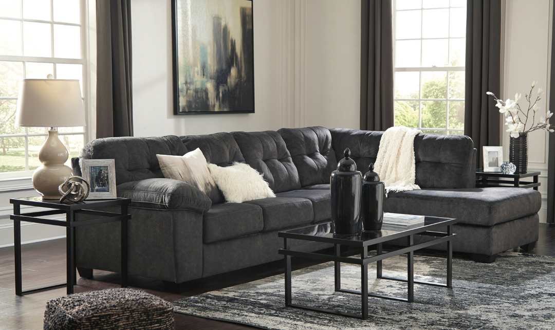 Accrington 2-Piece Sleeper Sectional With Chaise In Granite- jennifer furniture