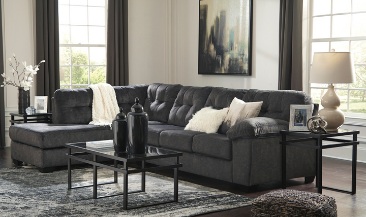 Accrington 2-Piece Sleeper Sectional With Chaise In Granite- jennifer furniture