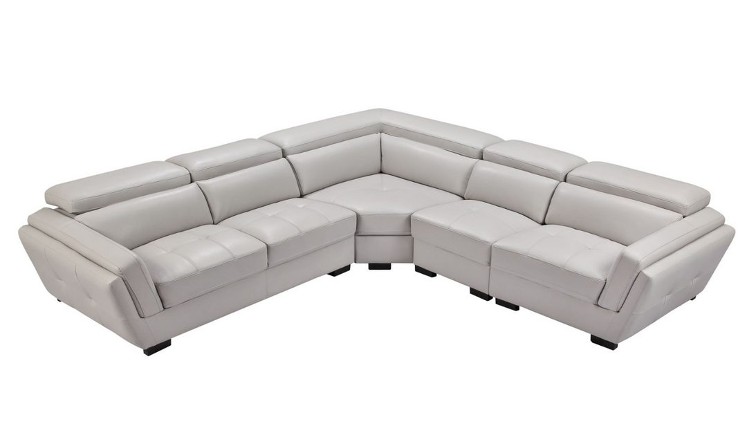 Adley L-shaped Leather Sectional with Adjustable Headrests-Jennifer Furniture