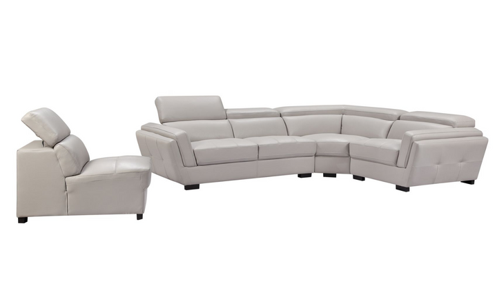 Adley L-shaped Leather Sectional with Adjustable Headrests-Jennifer Furniture