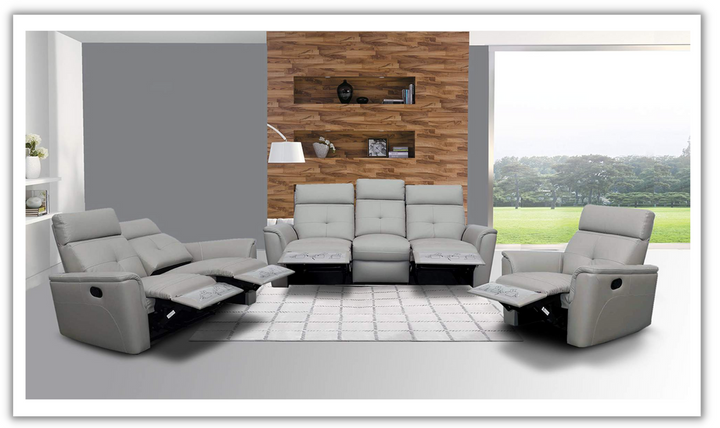 ESF Italia Adonis Leather Manual Recliner Living Room Set