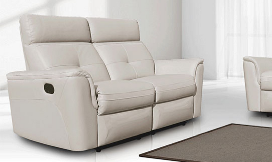 ESF Italia Adonis Leather Manual Reclining Loveseat with Cushion Arms