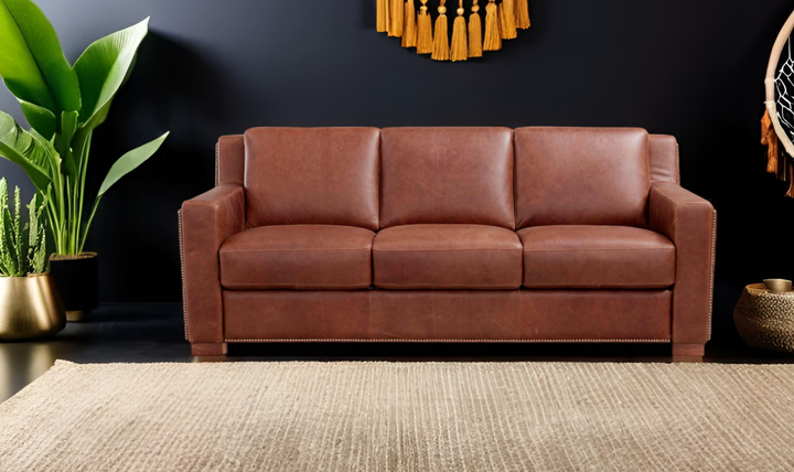 Alaves Italian Leather Queen Sleeper Sofa - Luxury Overnight Collection