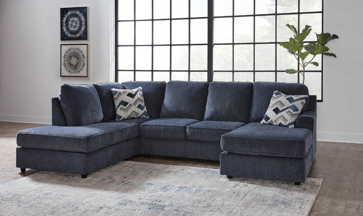 Albar Place U-Shape 2-Piece Sectional in Cobalt