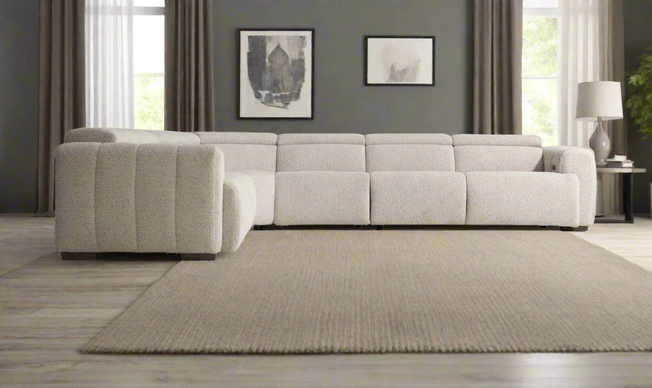 Bernhardt Aldo 4-Piece Power Motion Sectional in Light Gray