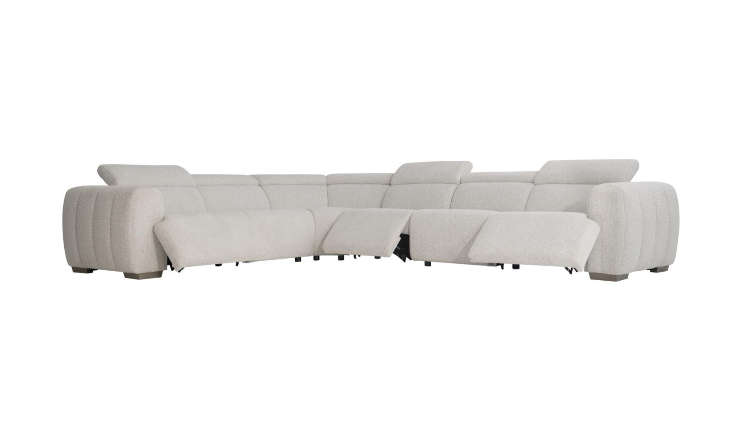 Aldo 4-Piece Power Motion Sectional in Light Gray-Jennifer Furniture