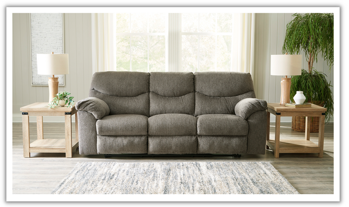 Ashley Alphons 3-Seater Pull-Tab Fabric Reclining Motion Sofa