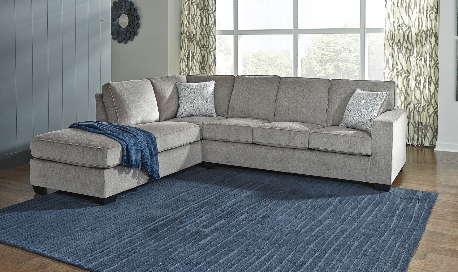 Altari L-shaped Fabric Sectional with Track Arms-Jennifer Furniture 