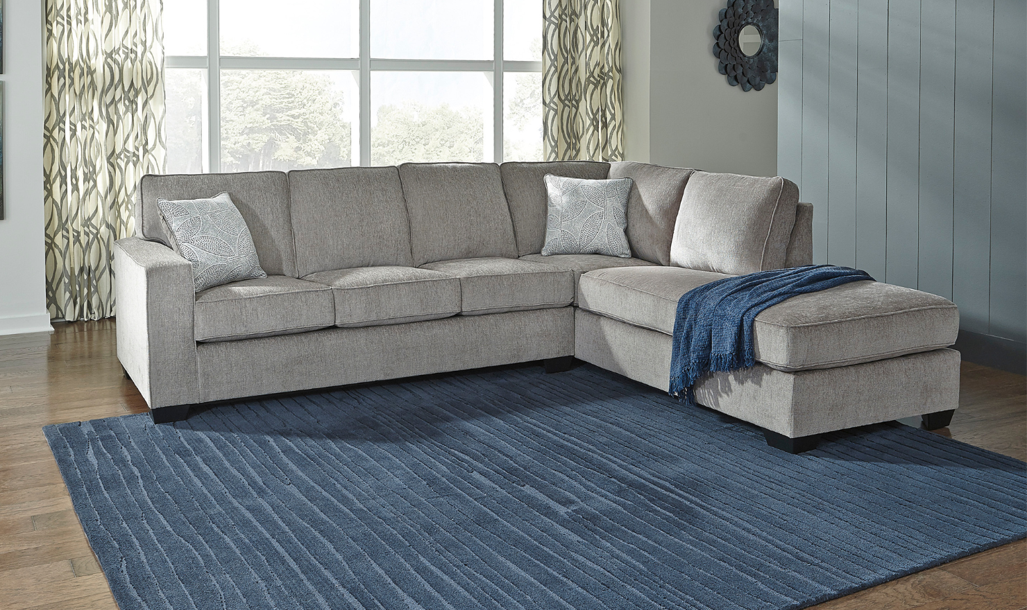 Altari L-shaped Fabric Sectional with Track Arms-Jennifer Furniture 