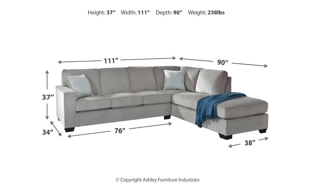 Altari Sectional Sleeper with Chaise-Jennifer Furniture